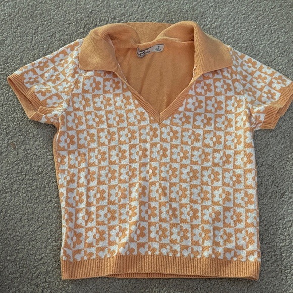 Hollister Orange Knit polo top - Picture 1 of 7